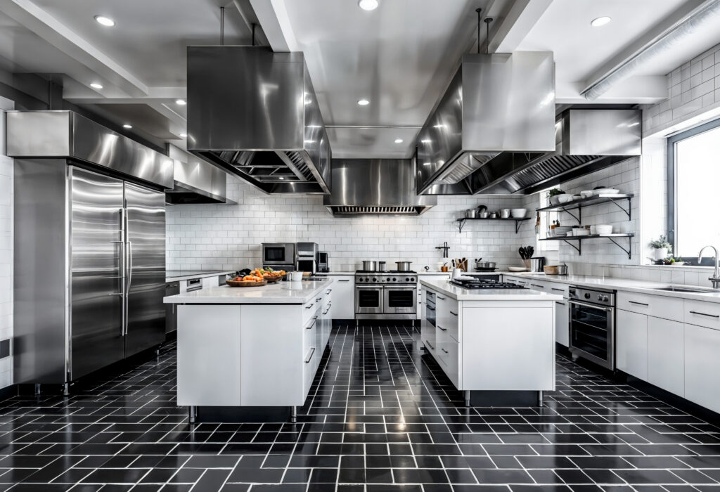 modern commercial kitchen interior