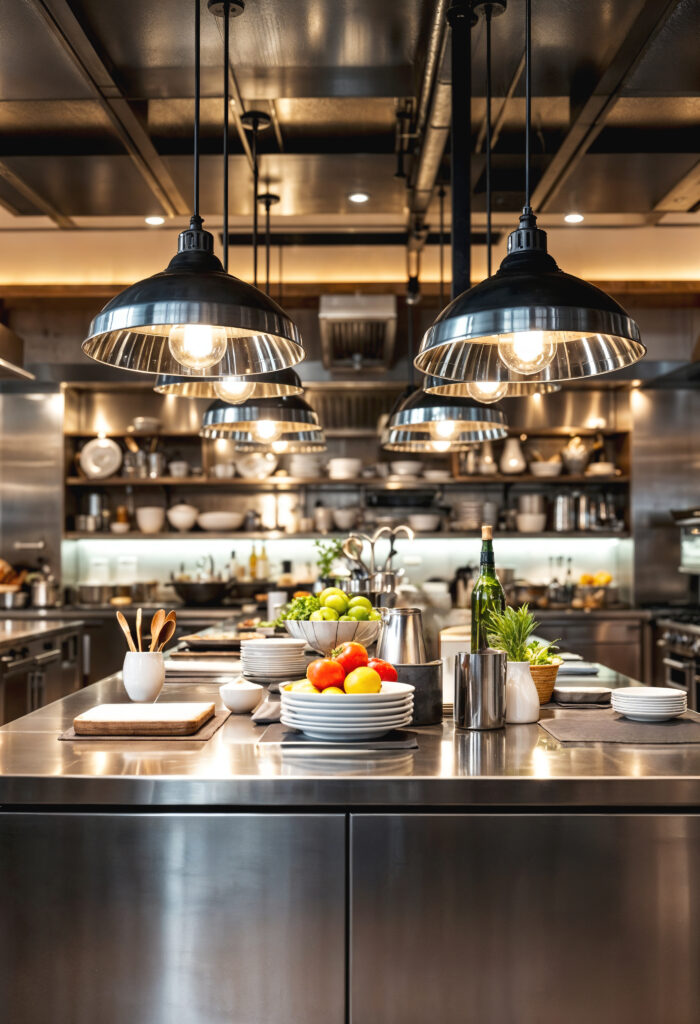 modern industrial restaurant kitchen